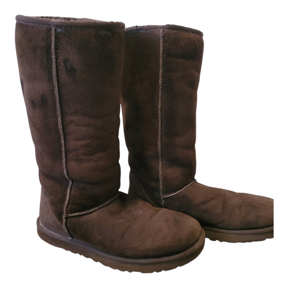 UGG Classic Tall Chocolate Brown Suede Boots Sz 9